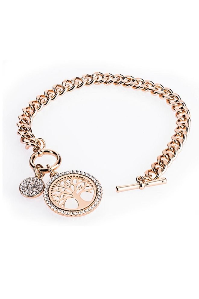 Rose gold tree of life toggle bracelet 600038