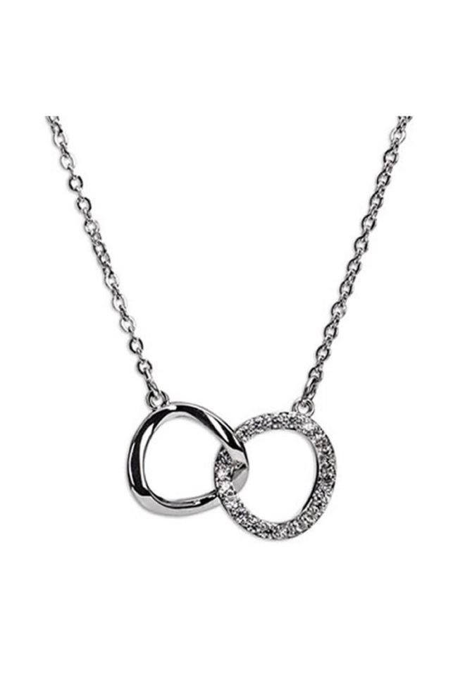Silver interlocking diamante rings necklace 600046