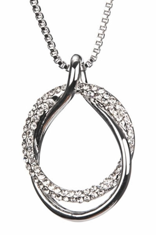 Silver diamante loop pendant 600052