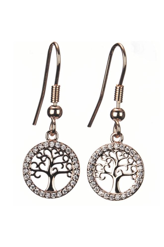 Rose gold tree of life earrings 600061