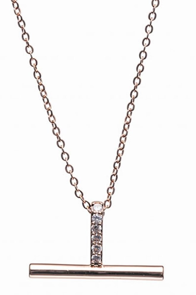 Rosegold T-bar pendant 600063