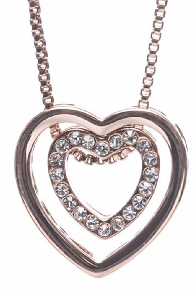Rosegold heart interwined pendant 600084