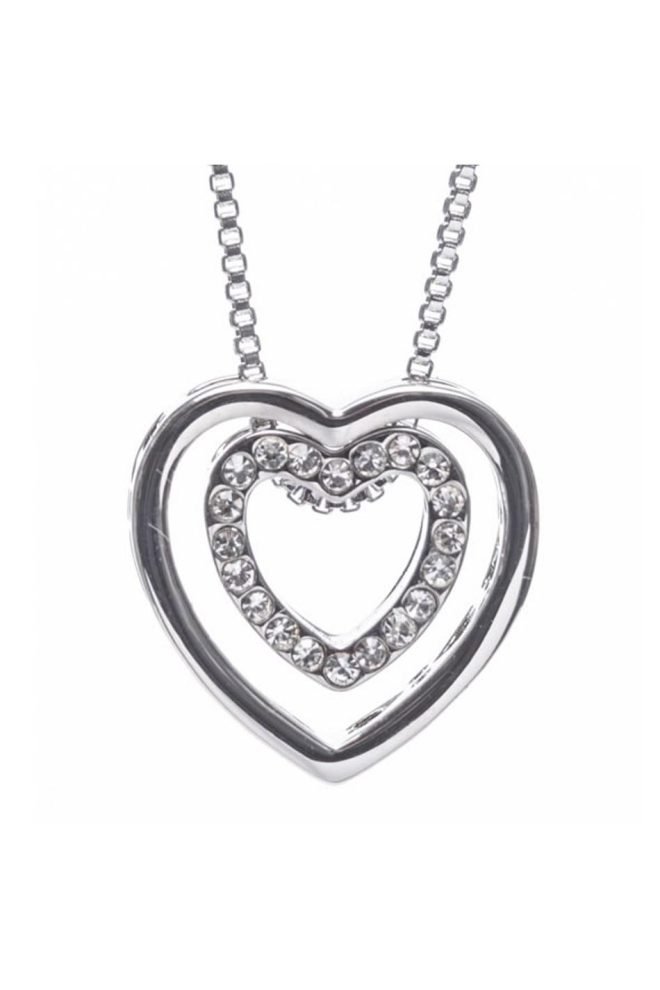 Silver heart intertwined pendant 600085