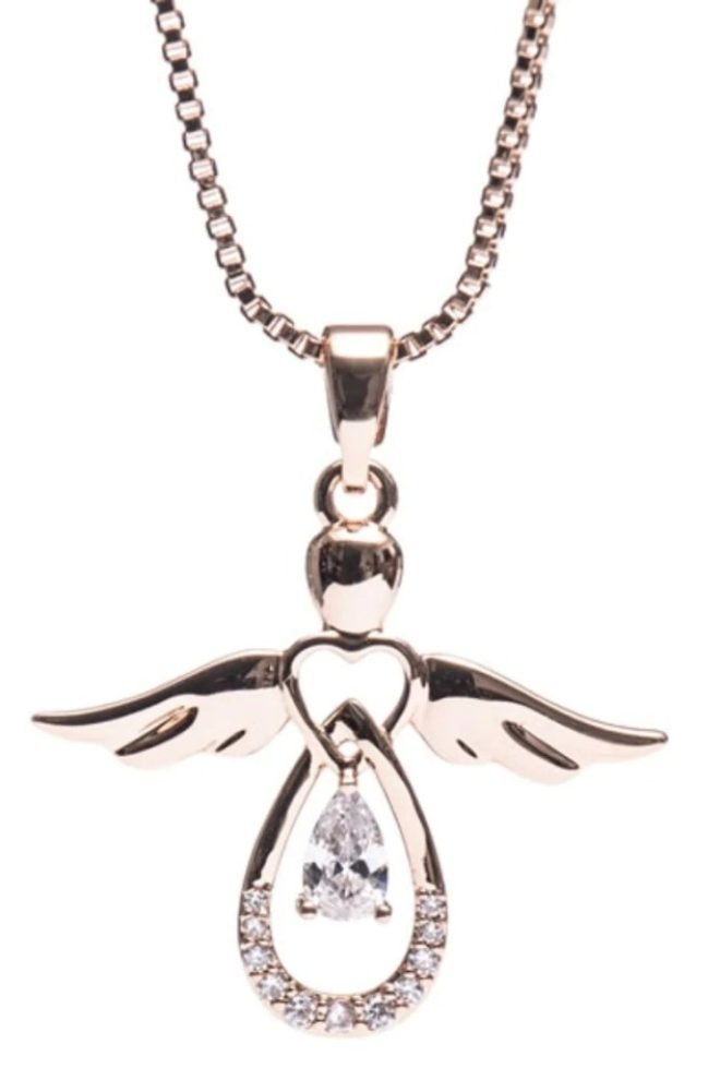 Rosegold guardian angel pendant 600306