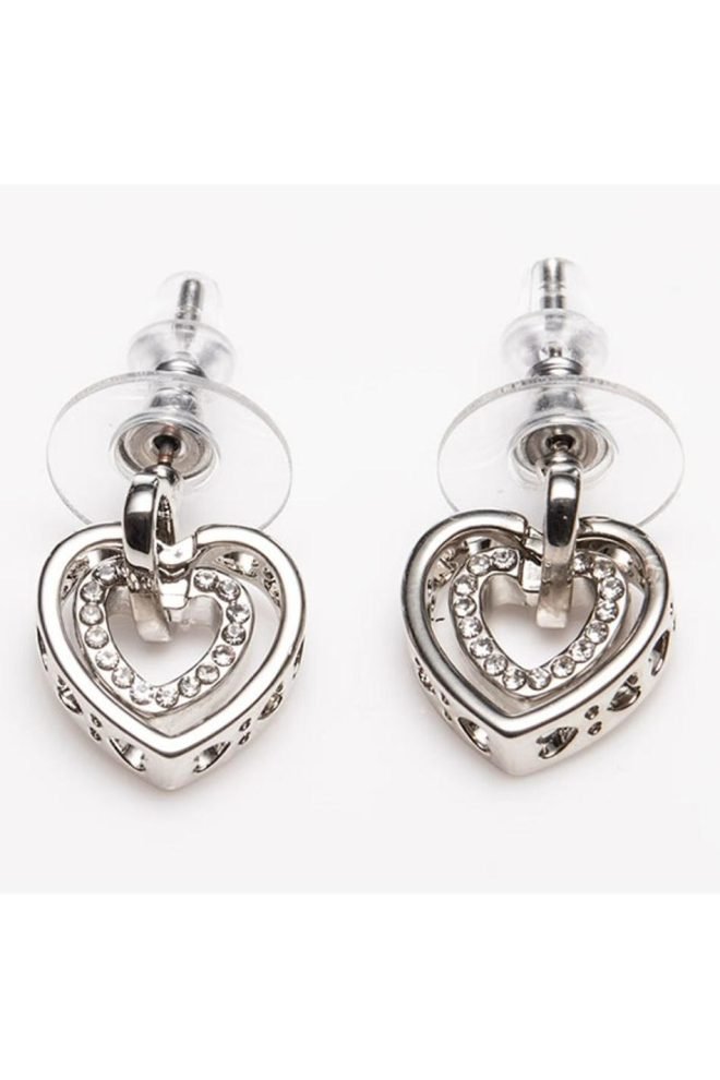 Silver heart intertwined earrings 600310