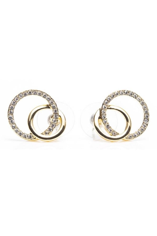 Gold diamante loop earrings 600326