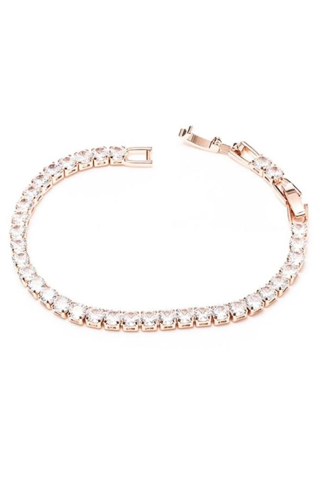 Rose gold tennis diamante bracelet 600336