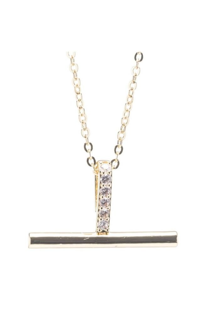 Gold T-bar pendant 600342