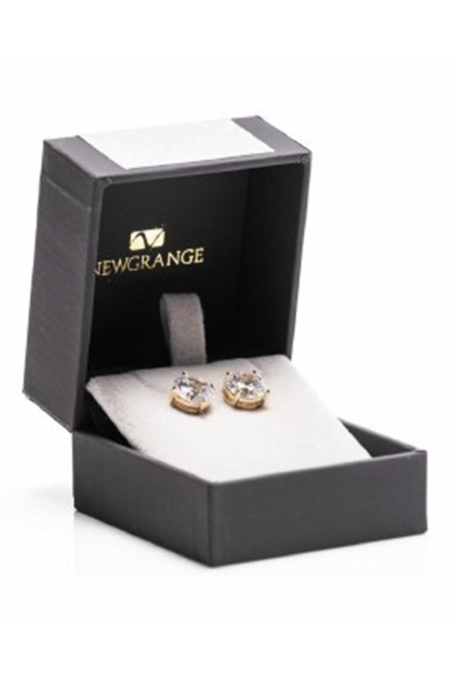 Gold large stone earrings 600343