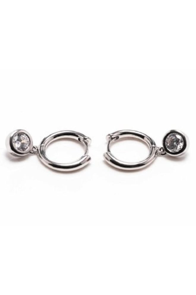 Silver round diamante earrings 600353