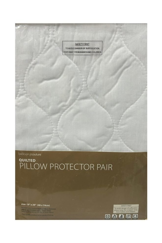 Quilted pillow protector pair.  6113