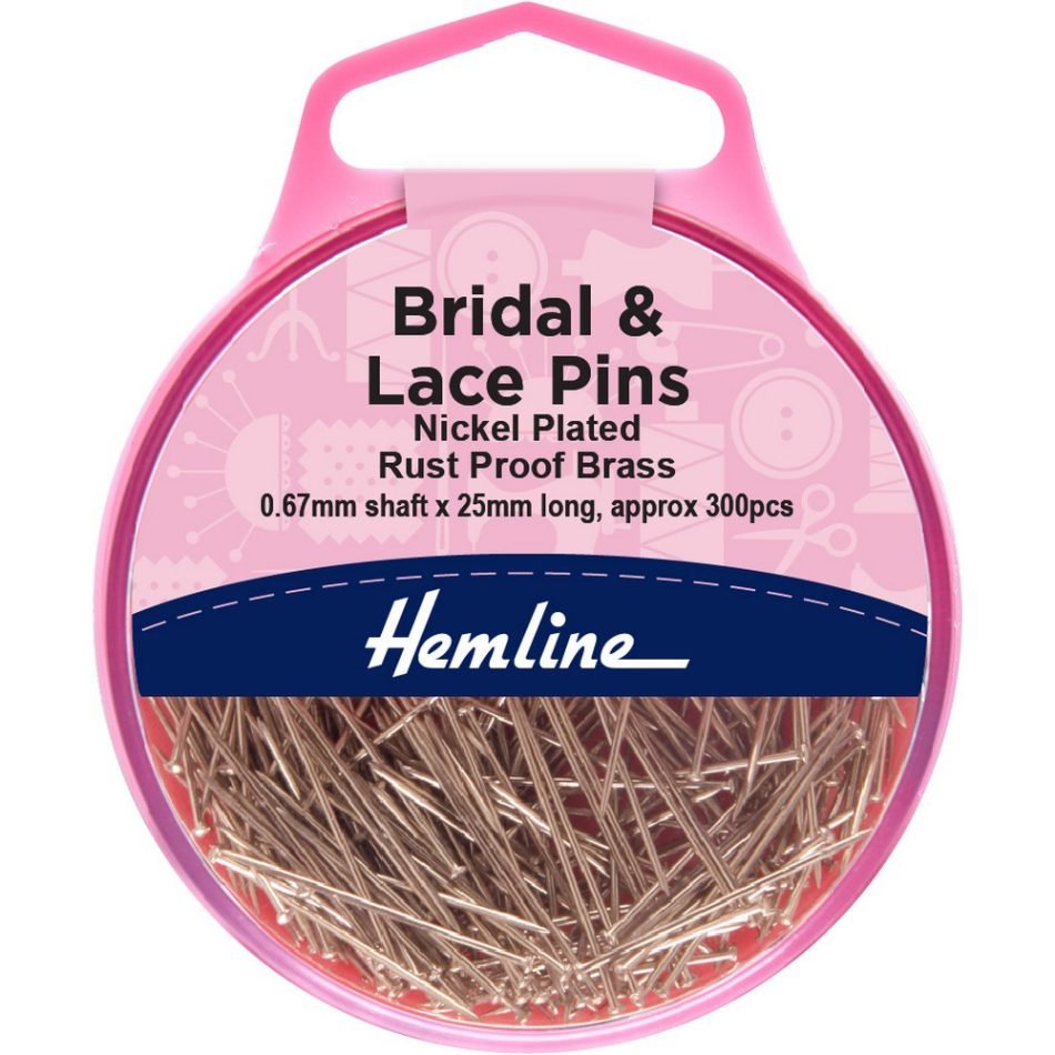 Bridal & lace pins rust proof brass 0.67mm x 25mm, nickel 300 pcs 702
