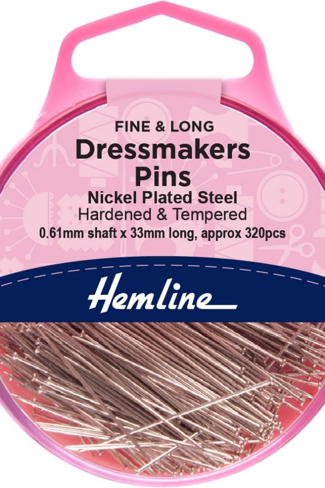 Dressmakers pins nickel plated steel 0.61mm x 33mm, nickel 320 pcs 718