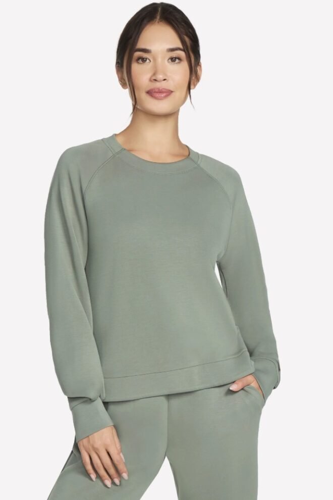 Skechluxe Elevate crewneck in olive LT152-TPOL-1