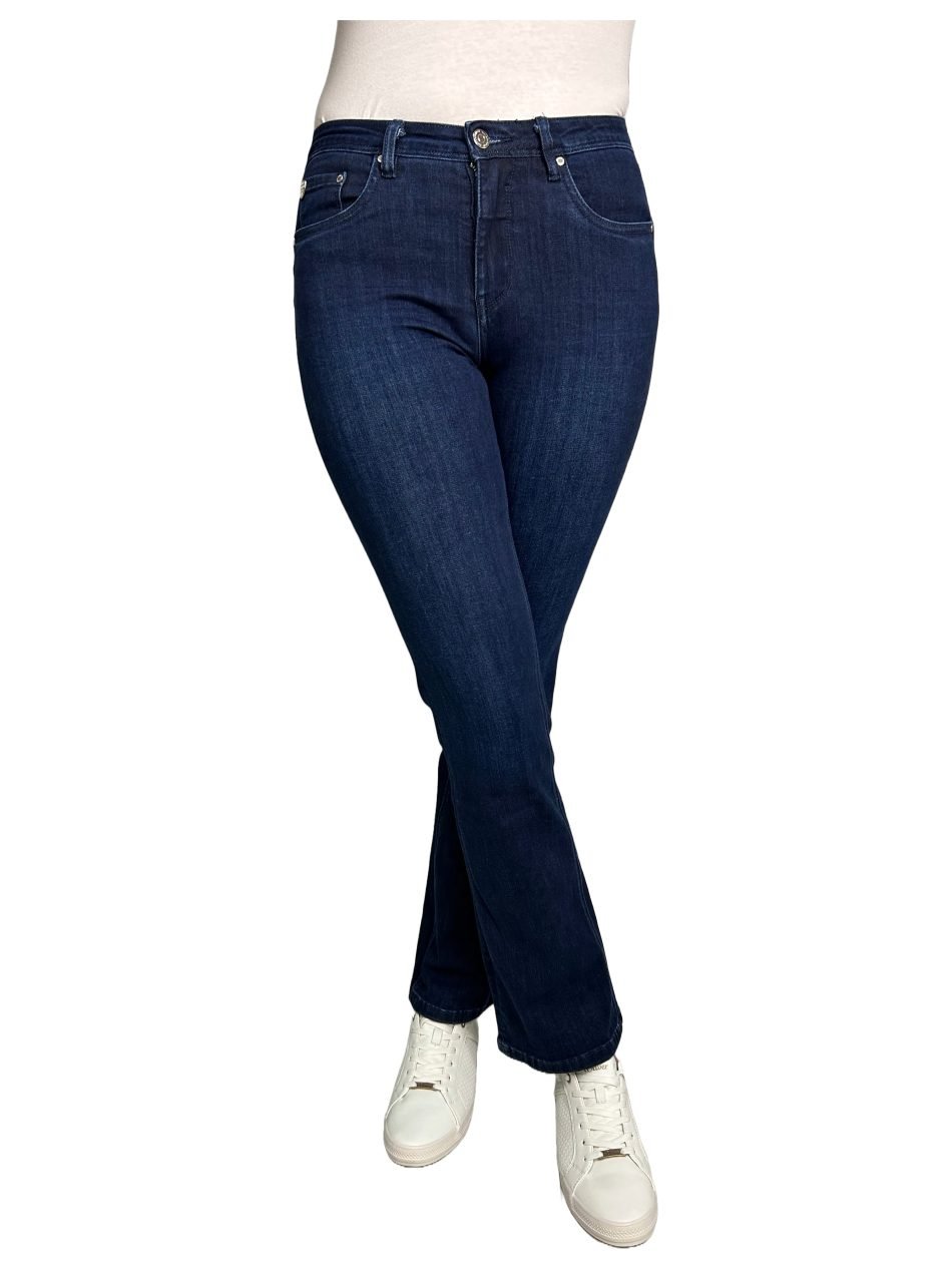 Rant & Rave Maud bootcut leg jeans mid blue RR41-N27-1 - Image 3