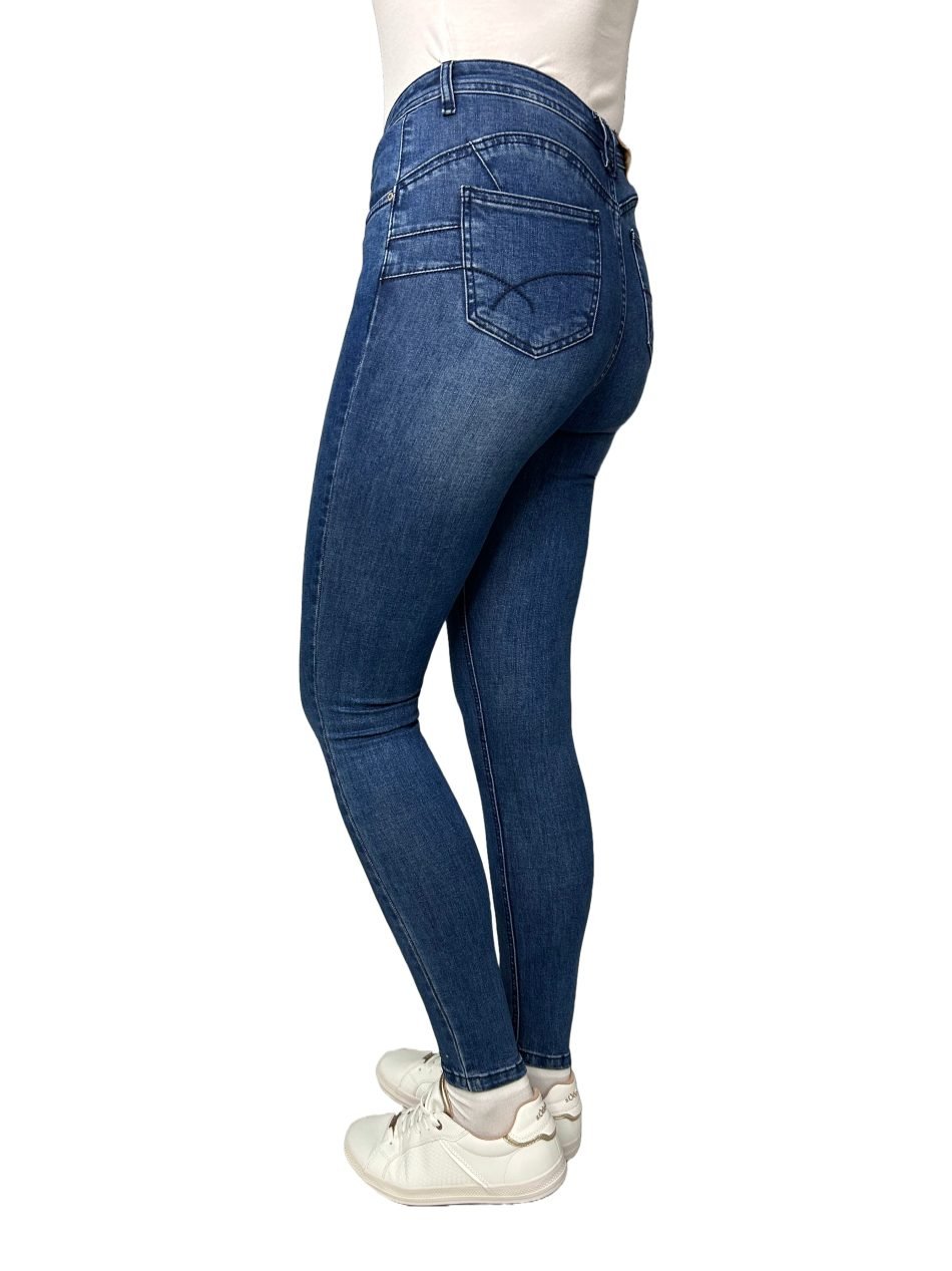 Rant & Rave Maggie skinny leg jeans mid blue RR41-N32-1 - Image 3