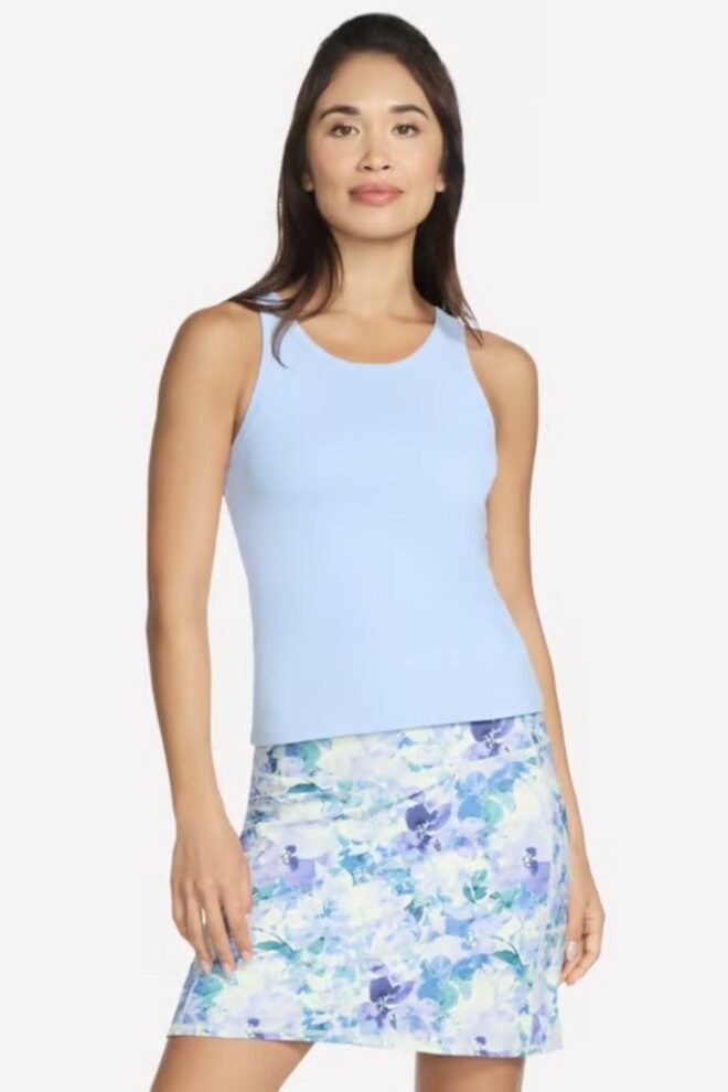 GO WALK shelf bra tank in light blue TT20-WLV-1