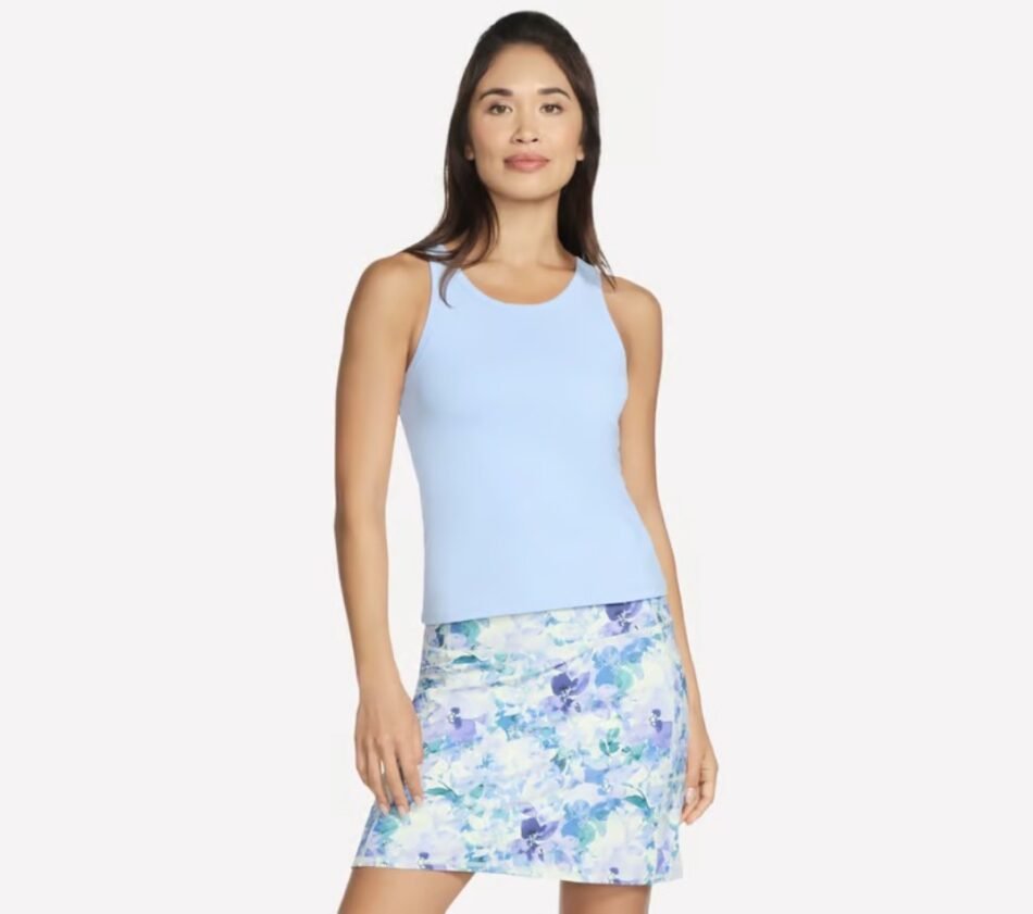 GO WALK shelf bra tank in light blue TT20-WLV-1