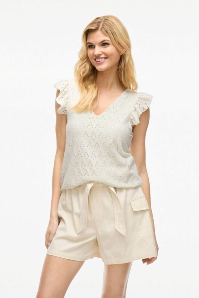 VIAMALINA CAP SLEEVE TOP IN BIRCH 14104110-BIR-1