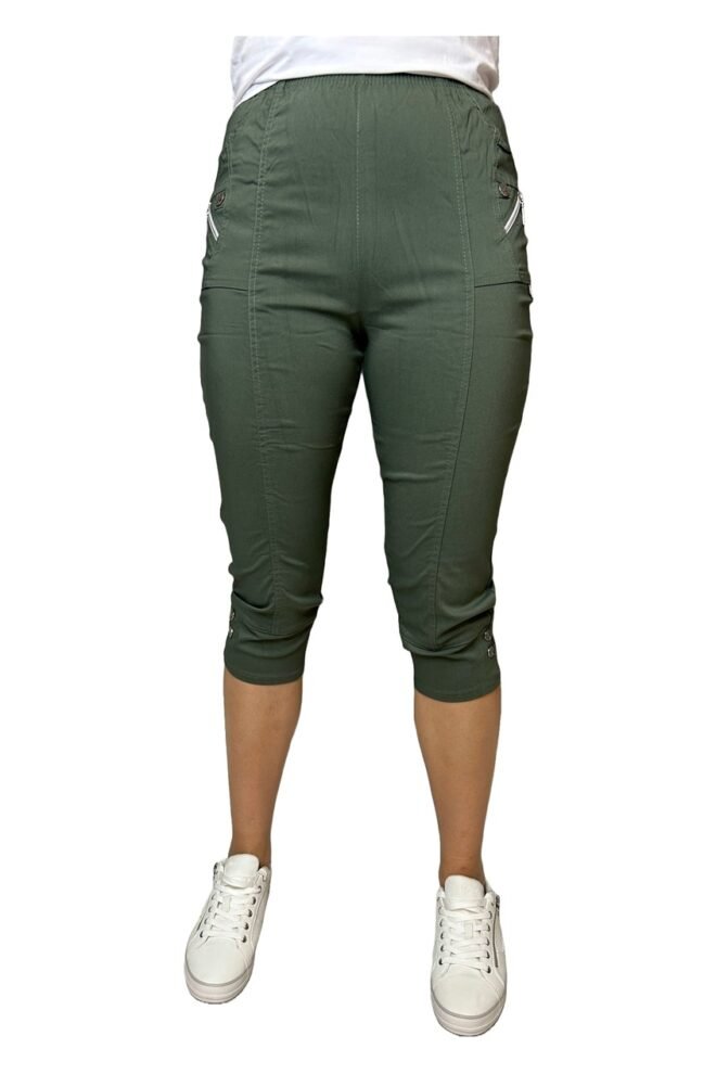 Cherry Berry crop pants in heather green 200586-GRE-1