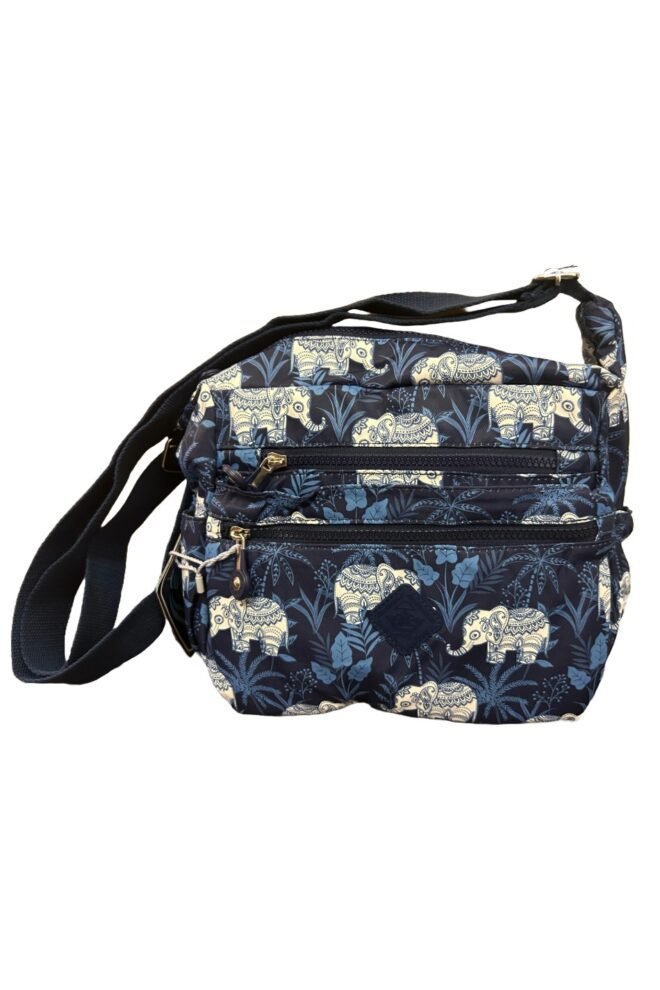 NAVY ELEPHANT PATTERN HANDBAG D095-JD-ELEPHANT-1