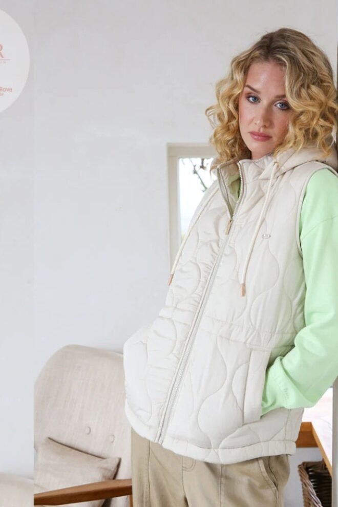 Relax & Renew Denise Quilted Gilet Cream DENISE-CRE-1