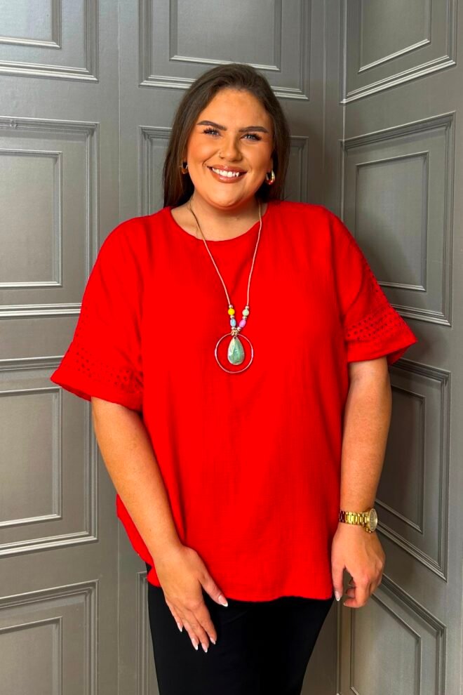 SunLove Top One Size Fits All Vibrant Red MOLLY-RED-1