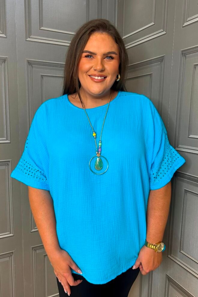 SunLove Top One Size Fits All Vibrant Turquoise MOLLY-TURQ-1