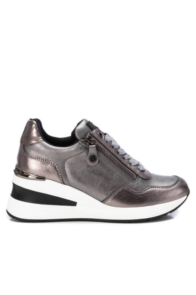 XTI Pewter Luxe Wedge Trainer 143074-PEW-1