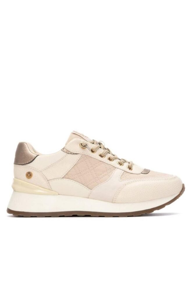 XTI Beige Quilted Platform Sneaker 144209-BEI-1