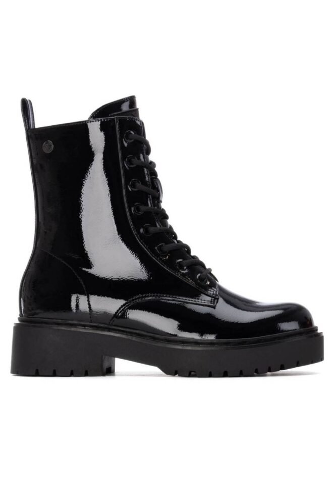 XTI Black Patent Combat Boot 144390-BLK-1