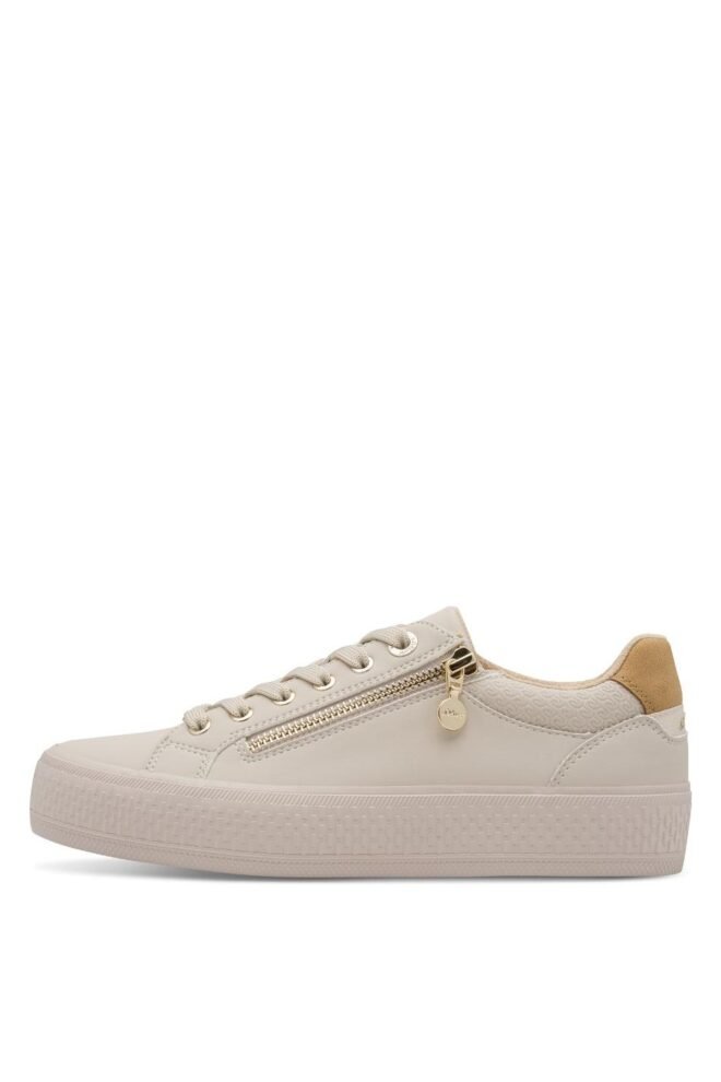 S. Oliver Beige Zip Charm Trainer 23600-BEI
