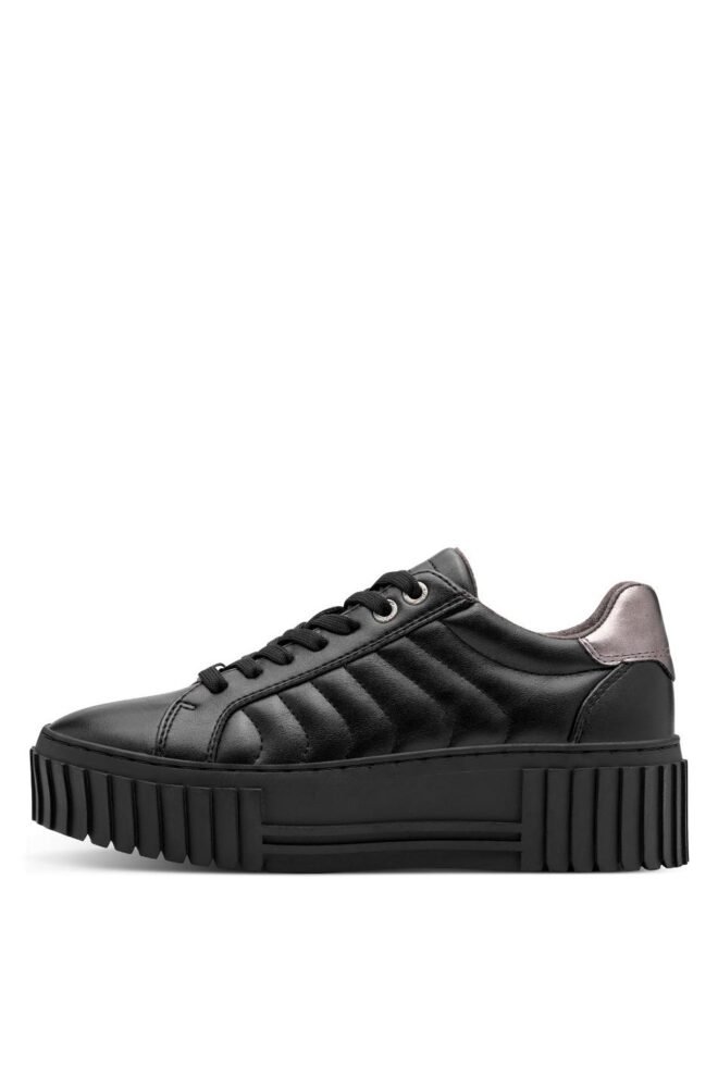 S. Oliver Black Quilted Platform Trainer 23601-BLK