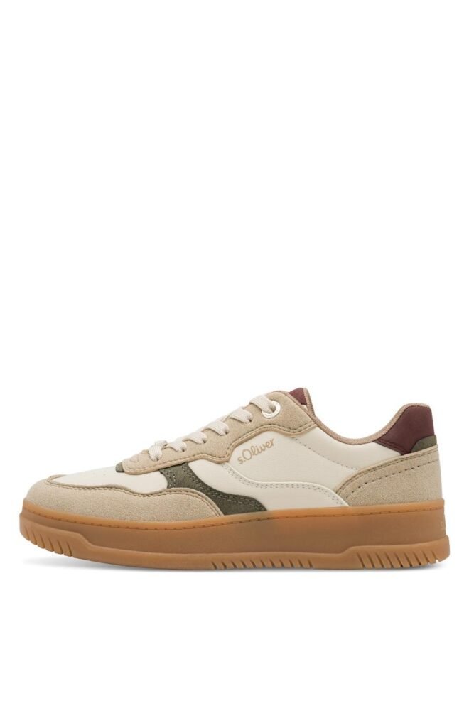 S. Oliver Beige Olive Gum sole, Sneaker 23632-BEI