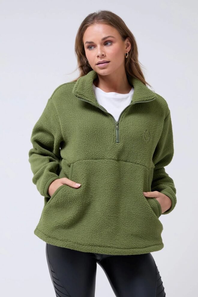 Marc Angelo Funnel Neck Zipper in Khaki USCO45508-KHA-1