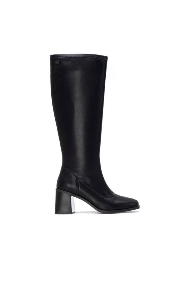 XTI Tall Heeled Knee Boot 144715-BLK-1