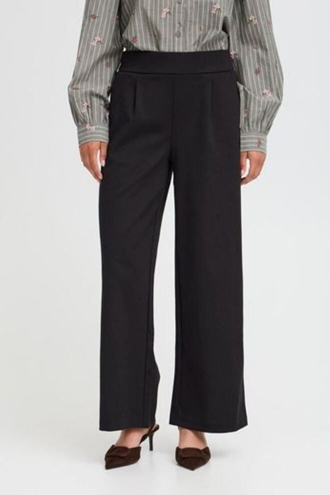 B.Young BYRIZETTA Wide Cropped Pants Black BYRIZETTA-BLK-1