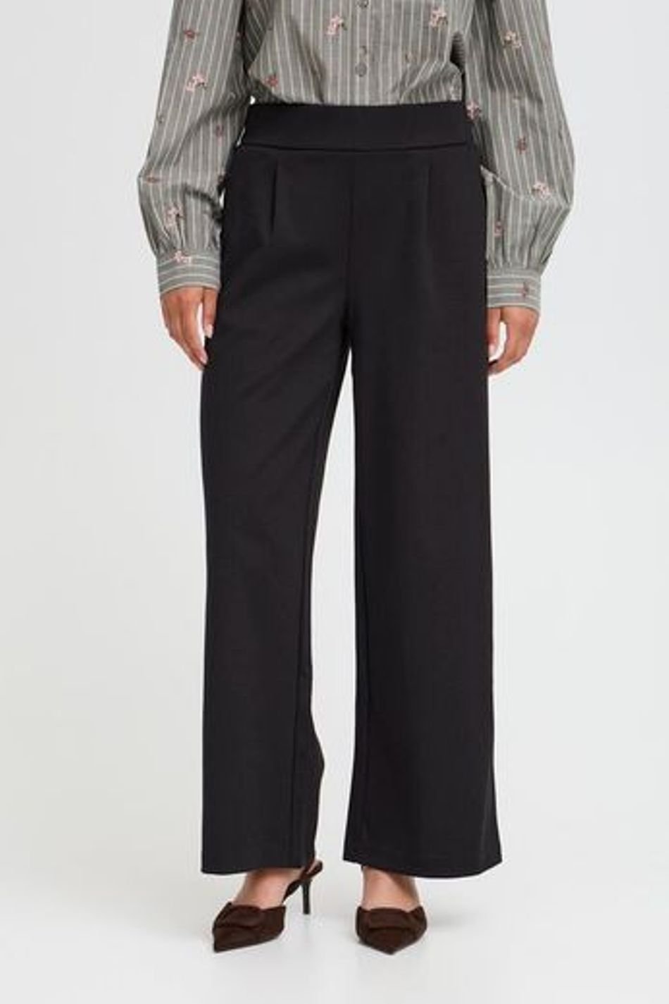 B.Young BYRIZETTA Wide Cropped Pants Black BYRIZETTA-BLK-1
