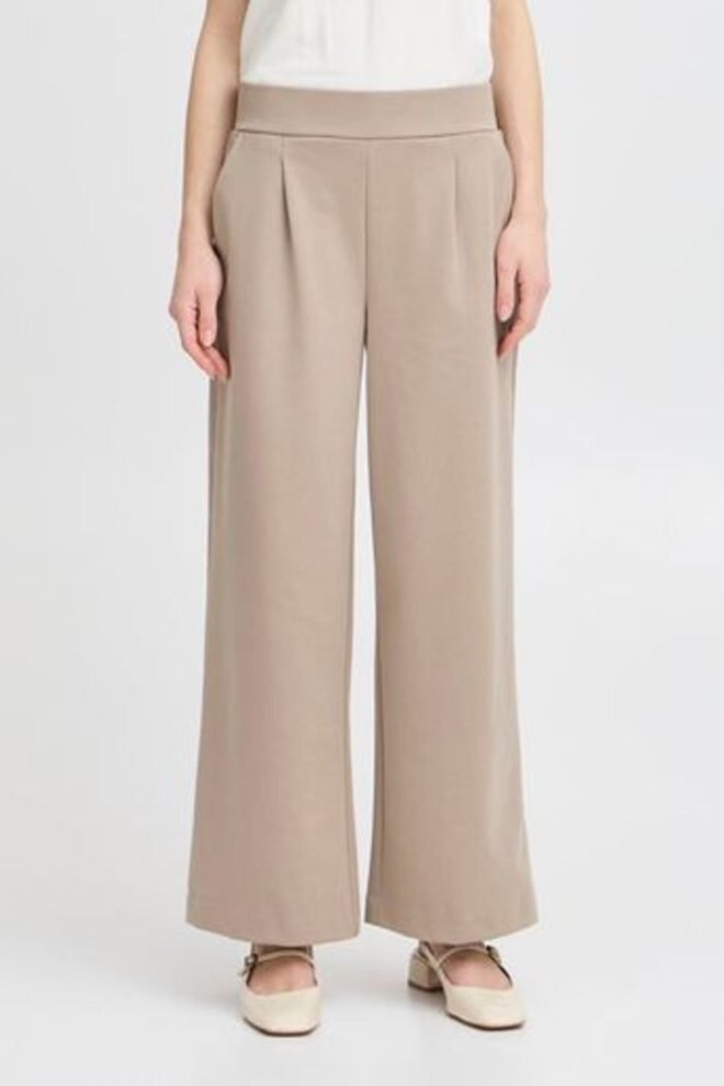 B.Young BYRIZETTA Wide Cropped Pants Roasted Cashew BYRIZETTA-NAT-1