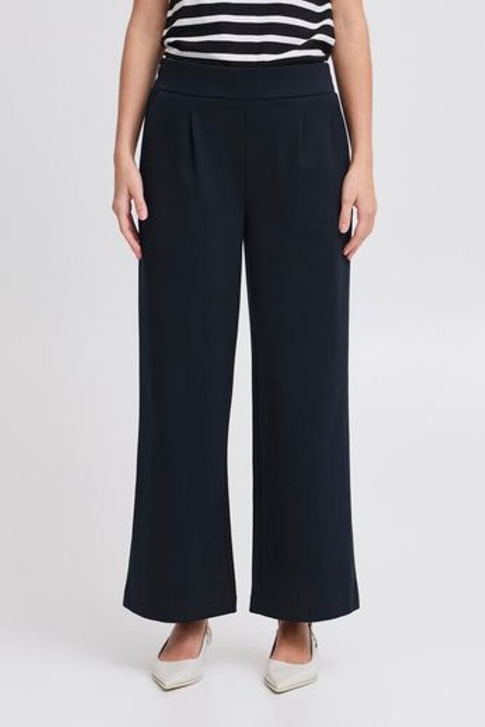 B.Young BYRIZETTA Wide Cropped Pants Copenhagen Night BYRIZETTA-NAV-1