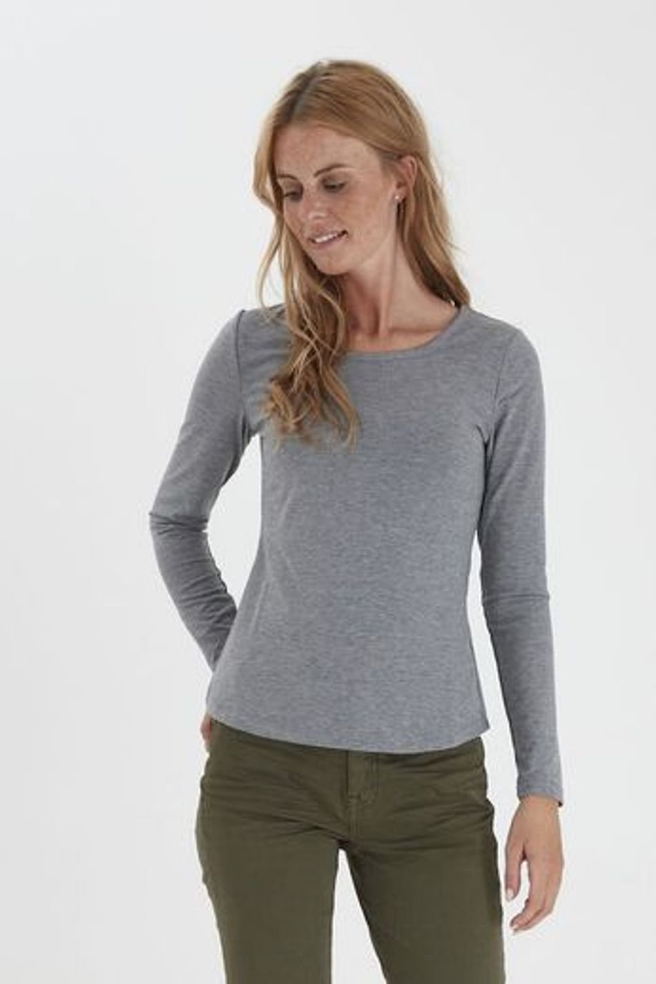 Fransa FRKASIC Long Sleeve Tee Asphalt Melange FRKASIC-ASPH-1