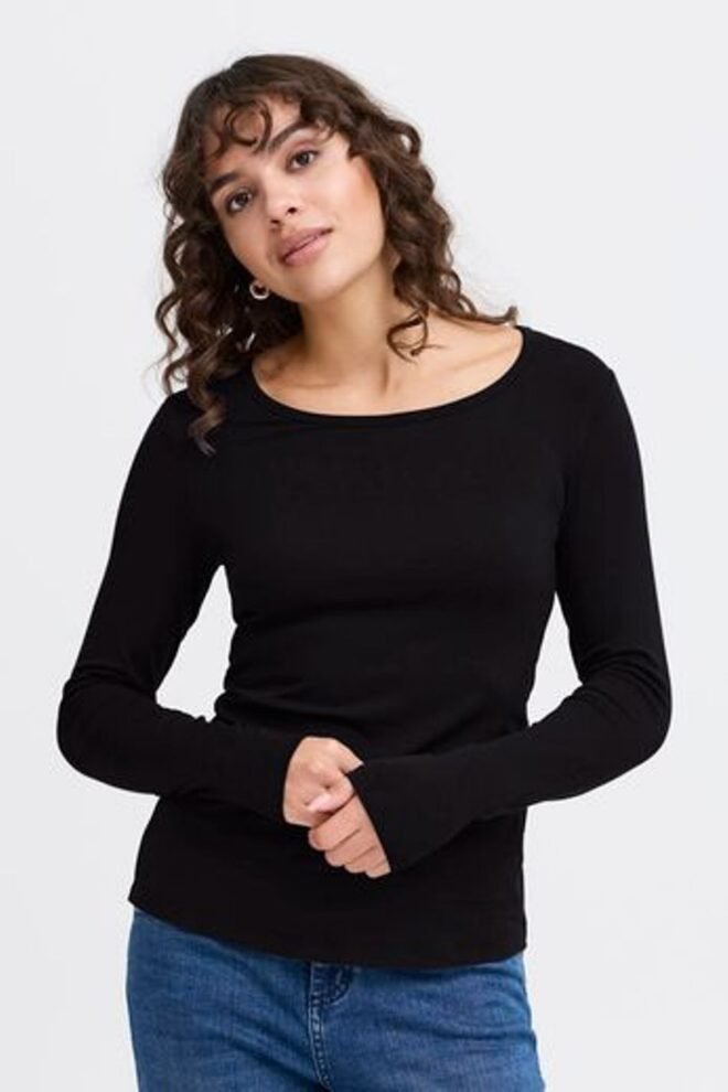 Fransa FRKASIC Long Sleeve Tee Black FRKASIC-BLK-1