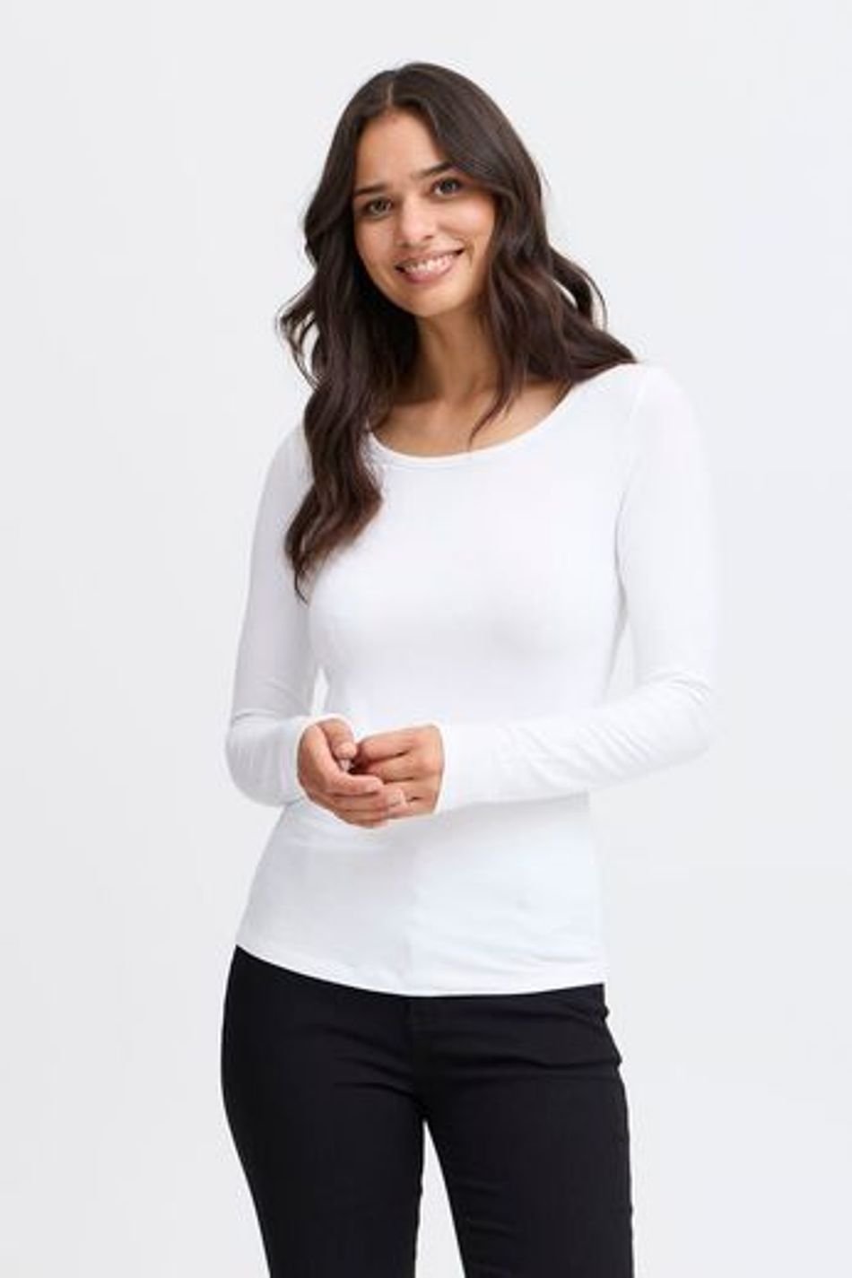 Fransa FRKASIC Long Sleeve Tee White FRKASIC-WHI-1