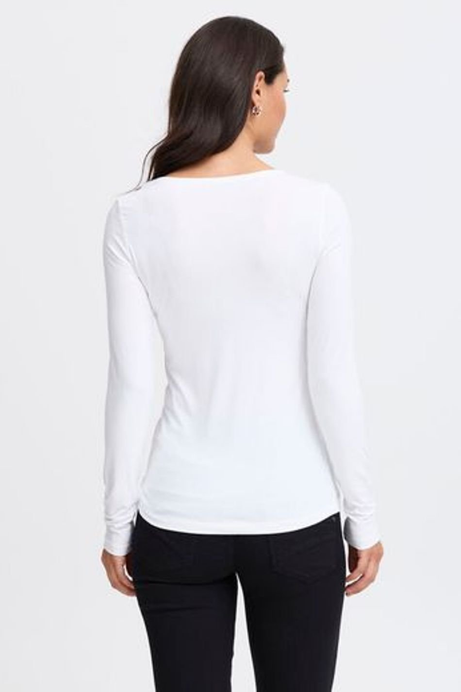 Fransa FRKASIC Long Sleeve Tee White FRKASIC-WHI-1 - Image 2