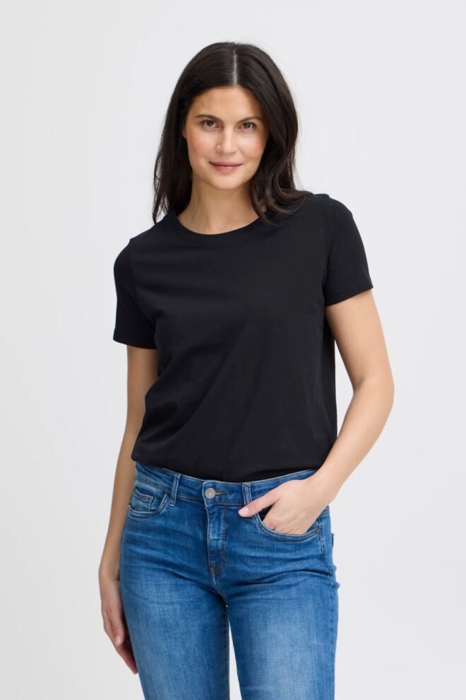 Fransa FRZASHOULDER Tee Black FRZASHOULDER-BLK-1