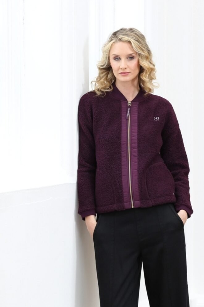 Relax and Renew Heidi Borg Bomber Jacket Plum HEIDI-PLUM-1