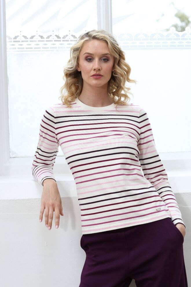 Relax and Renew Kimberley Long Sleeve Tee Berry KIMBERLEY-BER-1