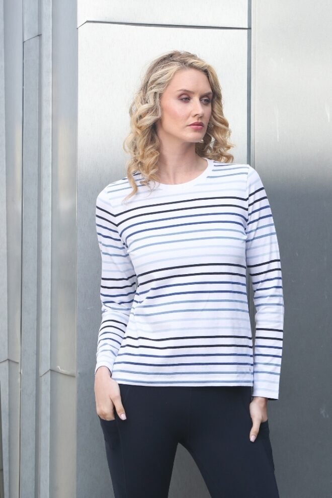 Relax and Renew Kimberley Long Sleeve Tee Blue KIMBERLEY-BLUE-1