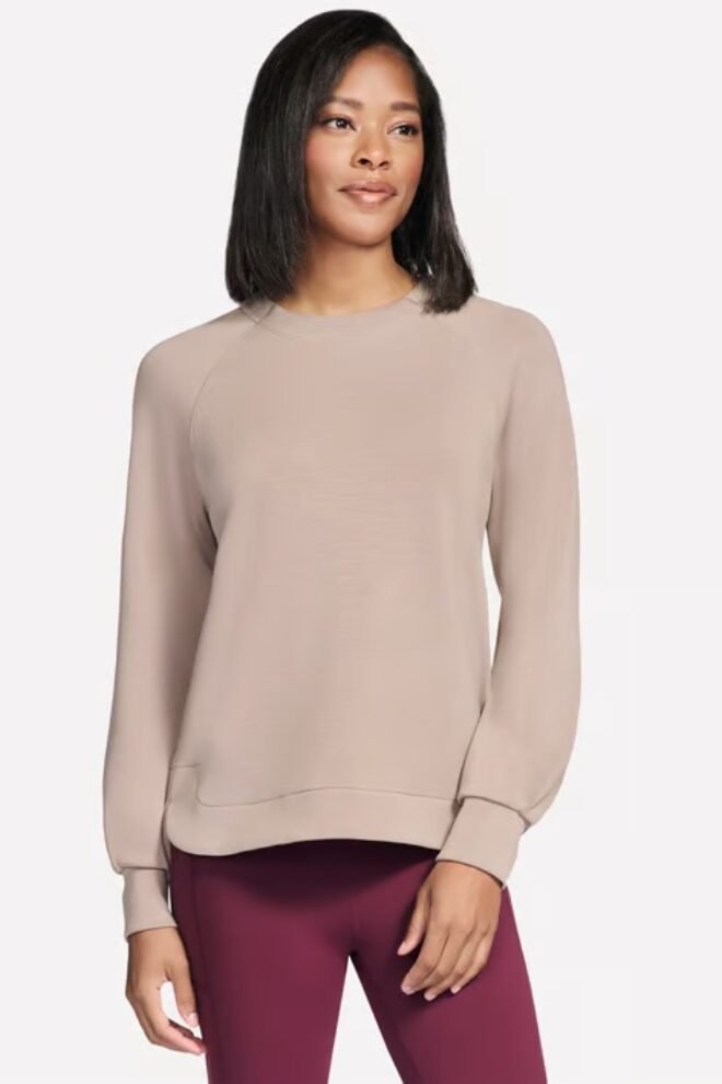 Skechluxe Elevate Crewneck Taupe Brown LT152-TBPR-1