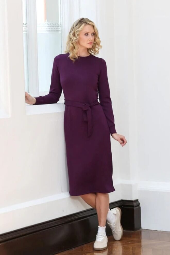Relax and Renew Lynette Dress Plum LYNETTE-PLUM-1
